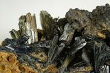 Glittering Dark-Green Vivianite Crystals - Ukraine #315588-1